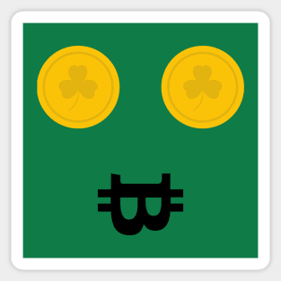 Bitcoin bunny. A pretty, cute, beautiful design that forms a bunny with two gold coins and the letter B! Sticker